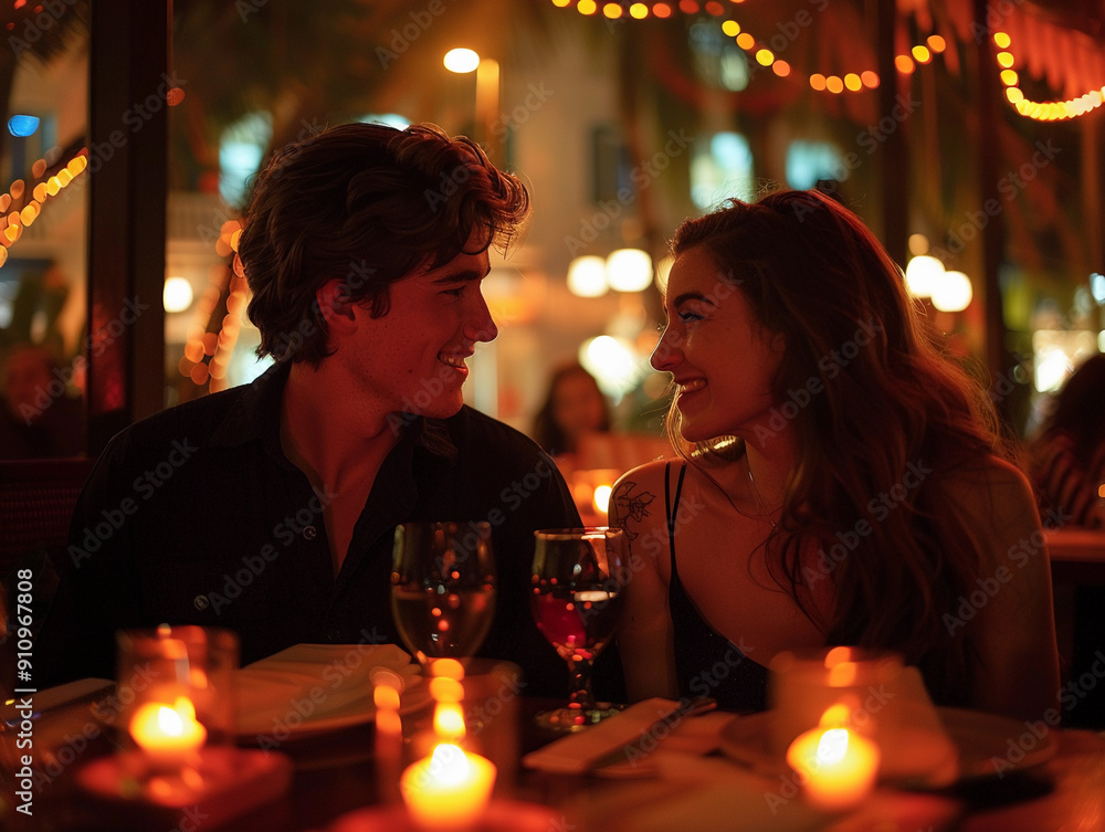 Romantic Dinner for Two With Candlelight and Intimate Atmosphere in a Cozy Restaurant at Night Romantic Dinner for Two With Candlelight and Intimate Atmosphere in a Cozy Restaurant at Night