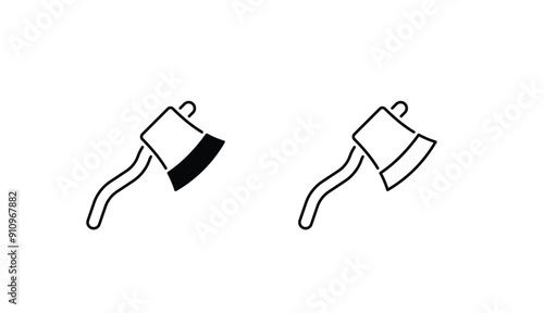 Axe icon design with white background stock illustration