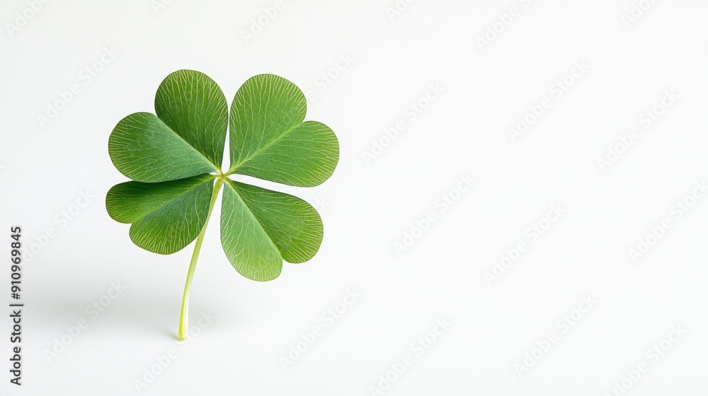 Four Leaf Clover on White Surface Four Leaf Clover on White Surface
