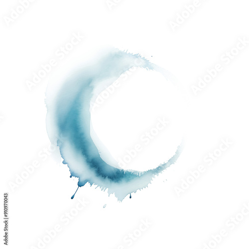 Ink splash of cobalt color on a transparent background