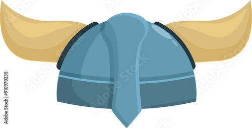 Cartoon style illustration of a viking helmet with big horns