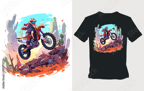 Motocross Rider Soaring Over Rocks