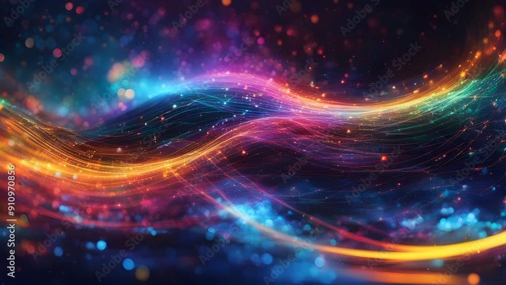 Fototapeta premium A colorful, swirling line of light and dark blue and purple colors