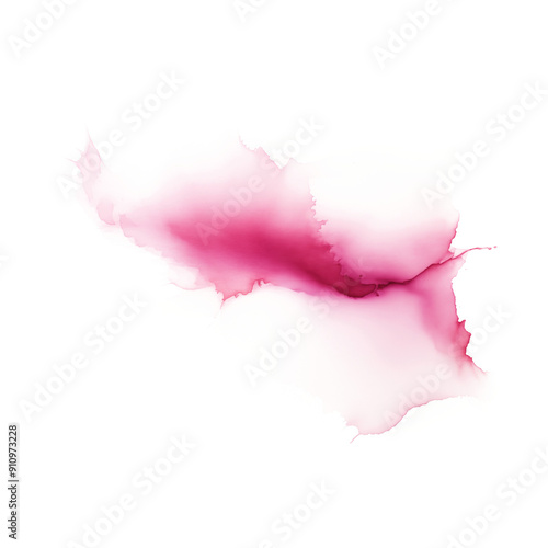 Watercolor splash of rose color on a transparent background