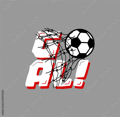 GOAL, football sport illustration, tee shirt graphics, vectors.