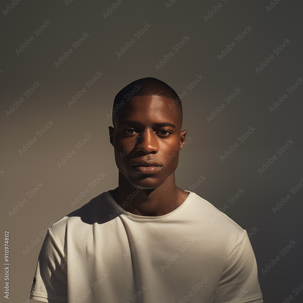 Photoshoot of a stylish black man model in contemporary streetwear and minimalist fashion Photoshoot of a stylish black man model in contemporary streetwear and minimalist fashion