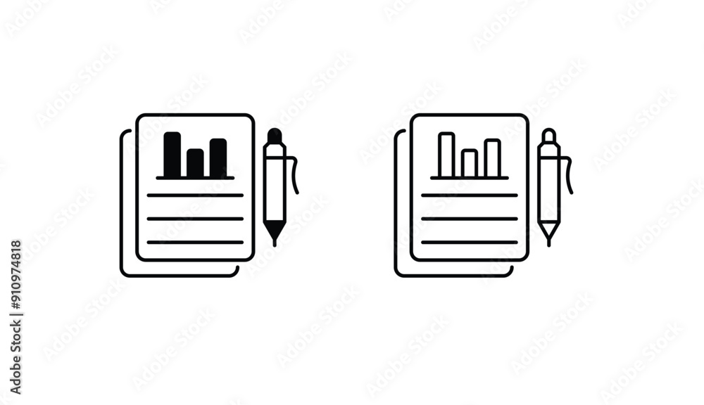 Business Report icon design with white background stock illustration Business Report icon design with white background stock illustration