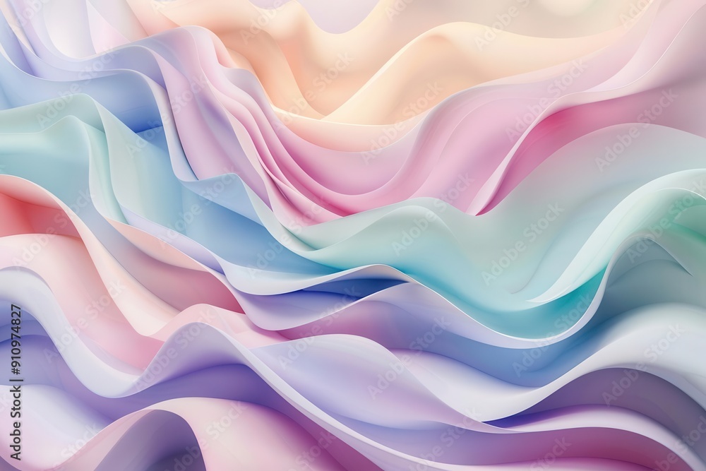 abstract 3d composition with smooth undulating pastel shapes soft multicolor palette creating dreamy aesthetic atmosphere in minimalist geometric design abstract 3d composition with smooth undulating pastel shapes soft multicolor palette creating dreamy aesthetic atmosphere in minimalist geometric design