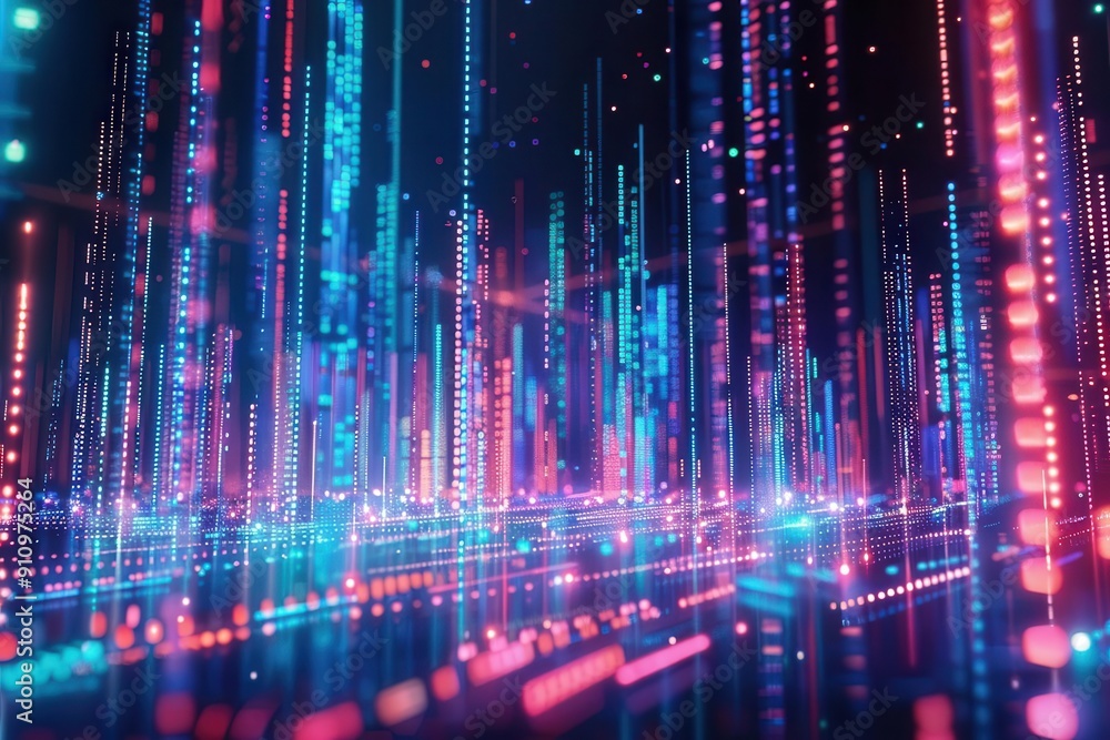 abstract 3d data visualization glowing neon lines forming dynamic charts and graphs futuristic holographic display floating in dark space abstract 3d data visualization glowing neon lines forming dynamic charts and graphs futuristic holographic display floating in dark space