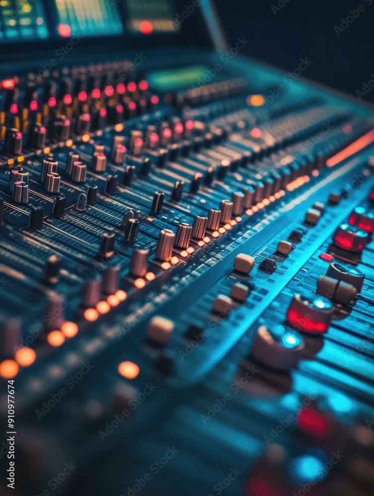 Sound Board Knobs Close Up Sound Board Knobs Close Up