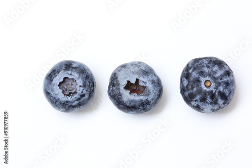 blueberries on white background