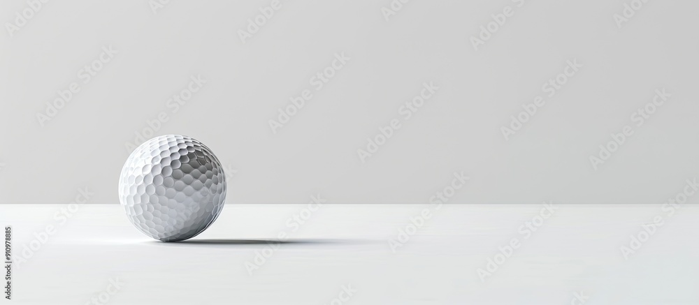 Golf ball on white surface with copy space image