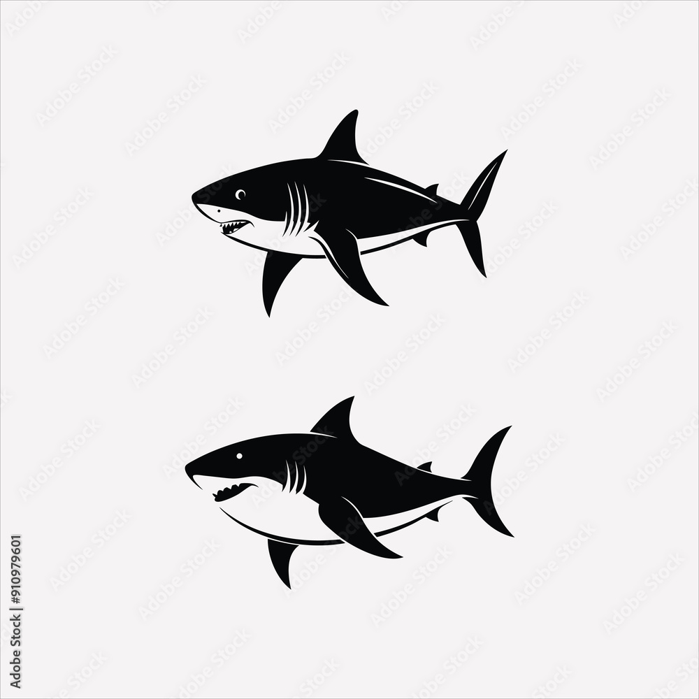 Obraz premium Shark silhouette vector illustration