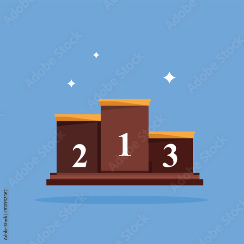 podium icon 123. Flat illustration of podium icon for championship and competition