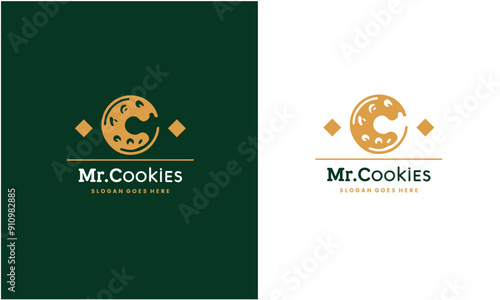 Mr. cookie character, Design element for logo, poster, card, banner, emblem, t shirt. Vector illustration EPS10 file. photo