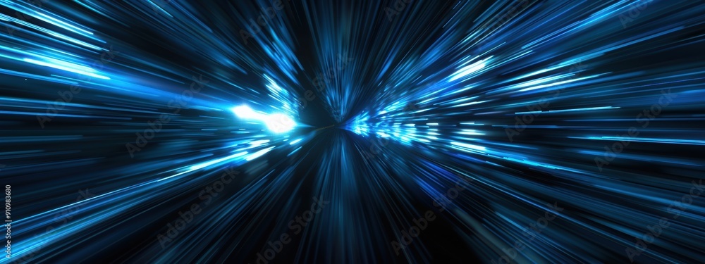 Blue light effect to simulate high speed when zooming in to the center. Blue light effect to simulate high speed when zooming in to the center.