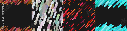 Seamless gradient stripe background set