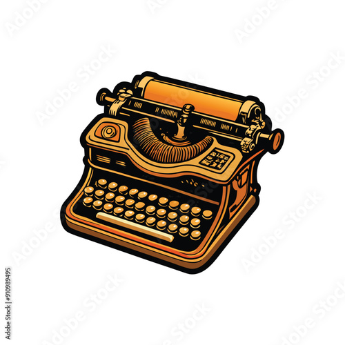 vintage old typewriter logo