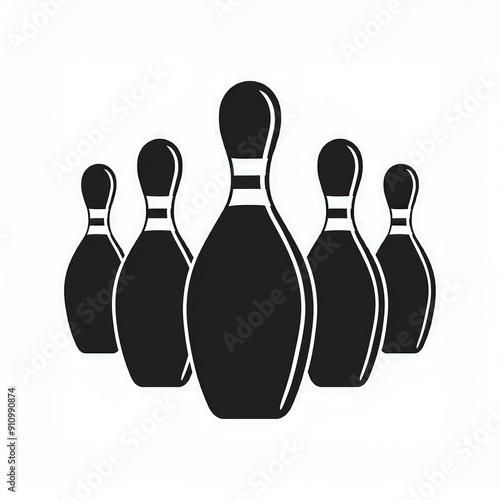 bowling black icon isolated on white