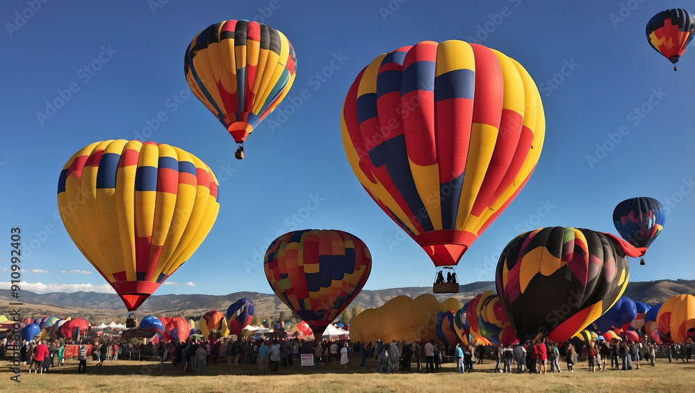 Obraz premium Hot air balloon in the sky.