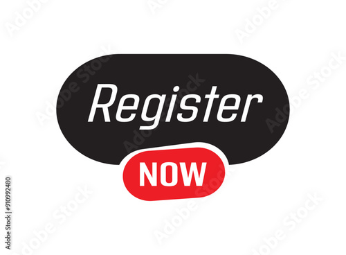 register now text information sign