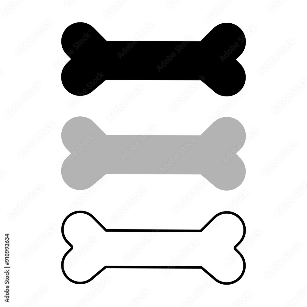 Bones icons set. Treats of dogs and animals. vector Bones icons set. Treats of dogs and animals. vector