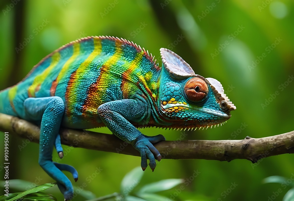 Colorful chameleon into the wild Colorful chameleon into the wild