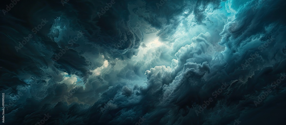 Gloomy sky filled with menacing dark storm clouds perfect for a brooding copy space image Gloomy sky filled with menacing dark storm clouds perfect for a brooding copy space image