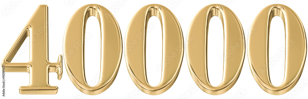 Golden 3D Number Followers 40000 Golden 3D Number Followers 40000