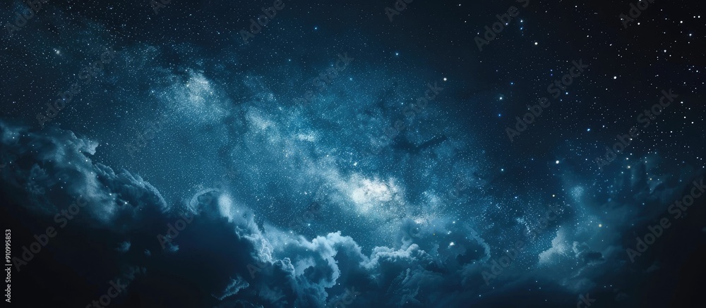 Dark night with a blue starry sky as a background featuring stars suitable for copy space image Dark night with a blue starry sky as a background featuring stars suitable for copy space image