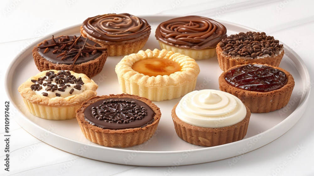 Assortment of Mini Desserts on a White Plate Assortment of Mini Desserts on a White Plate