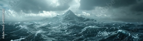 Wallpaper Mural A Dramatic High-Altitude View of a Rugged Mountain Range Emerges From a Sea of Clouds, Capturing the Raw Beauty and Unpredictable Nature of the Wilderness Torontodigital.ca