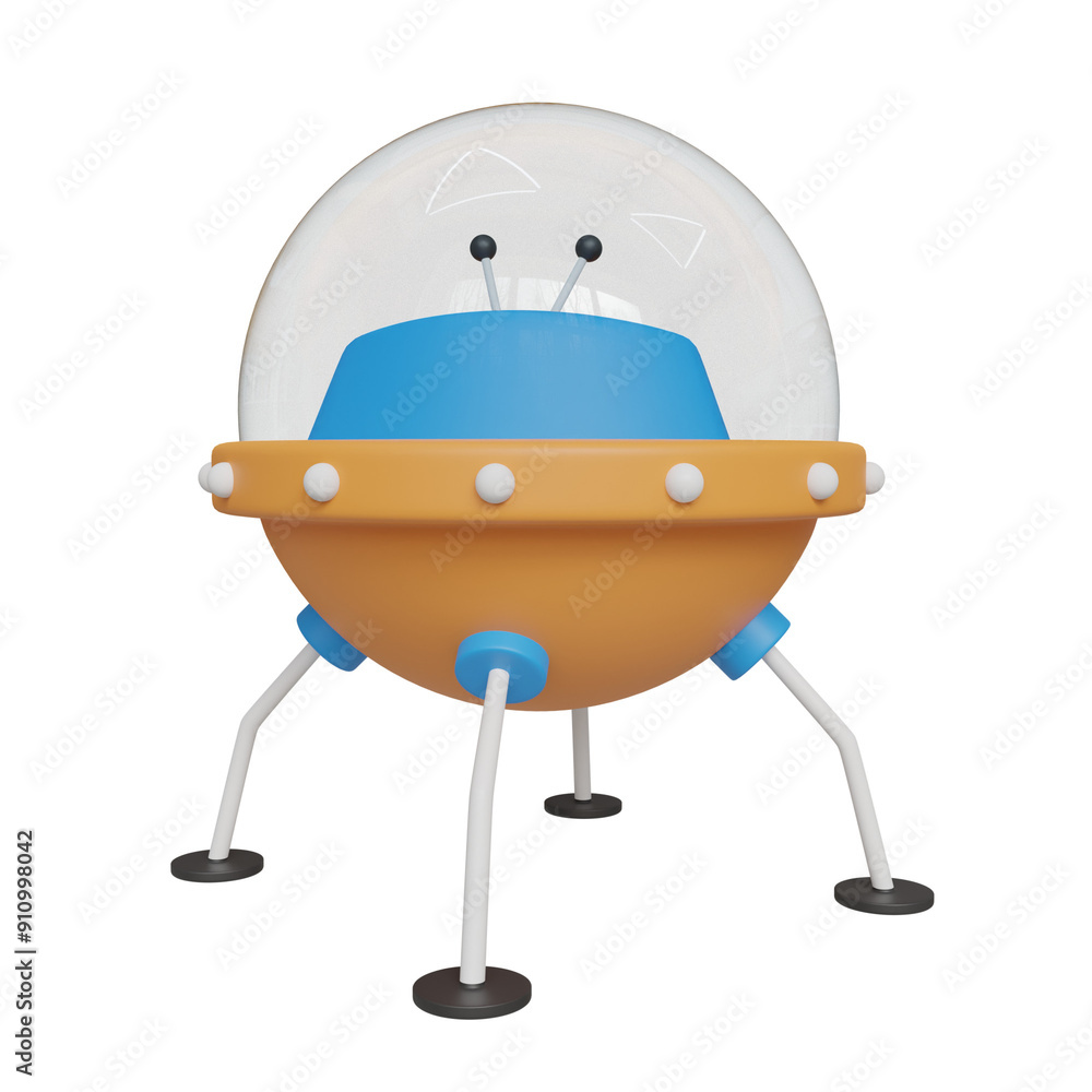 oange space 3d illustration