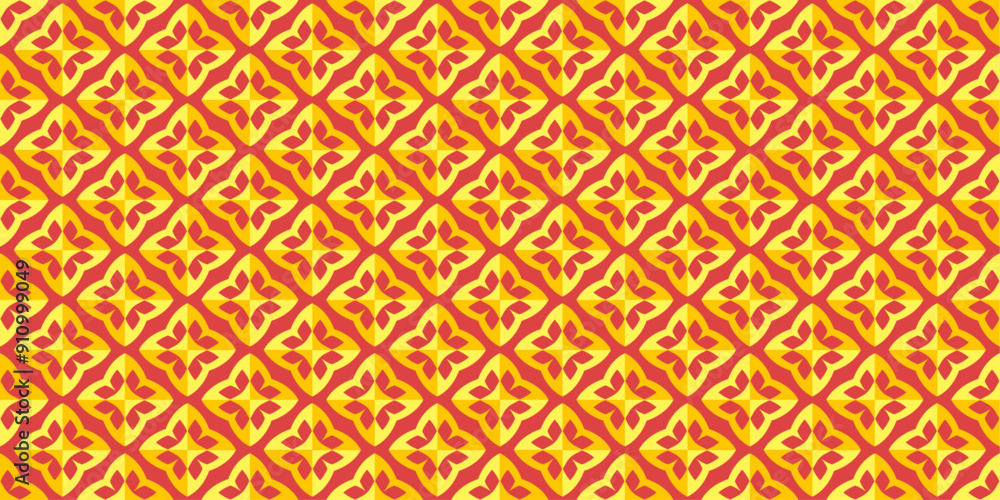 Vibrant Geometric Seamless Pattern. Sunny Yellow and Orange Tile Pattern Vibrant Geometric Seamless Pattern. Sunny Yellow and Orange Tile Pattern