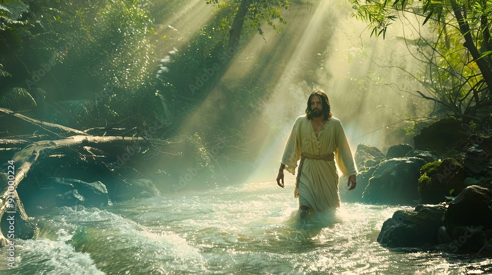 Jesus ascension Christ in the glow of rays Jesus ascension Christ in the glow of rays