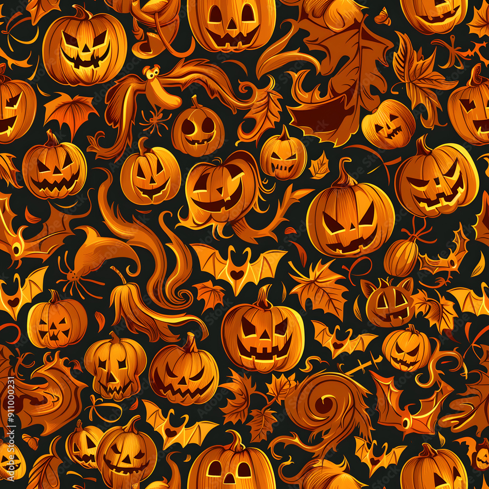 Halloween vector seamless pattern Halloween vector seamless pattern