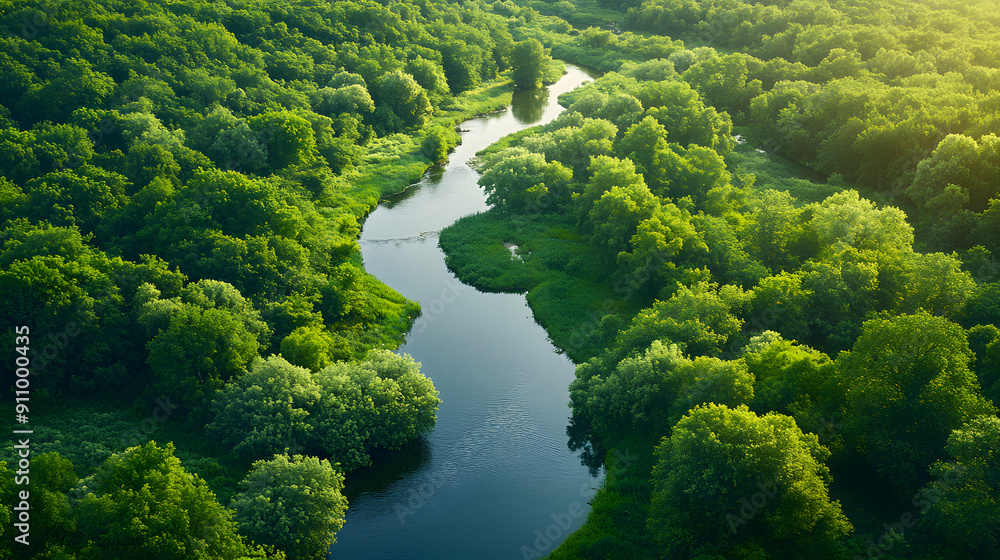 Top-down shot of a tranquil grove upper stream Top-down shot of a tranquil grove upper stream