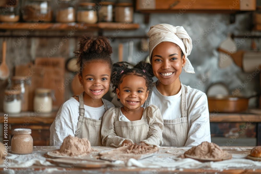 A diverse family cooking together in a kitchen A diverse family cooking together in a kitchen