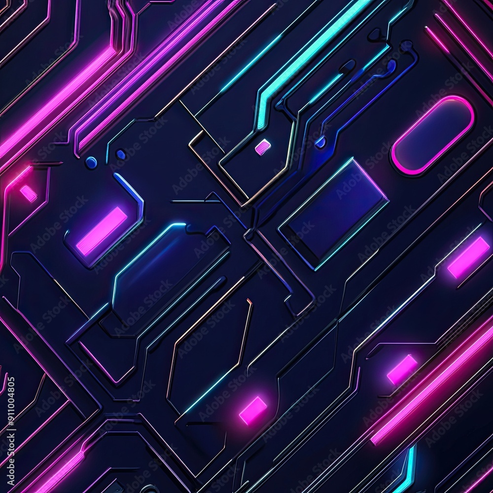 Vibrant abstract digital circuitry with neon lines and a dark background, perfect for technology and futuristic themes. Vibrant abstract digital circuitry with neon lines and a dark background, perfect for technology and futuristic themes.