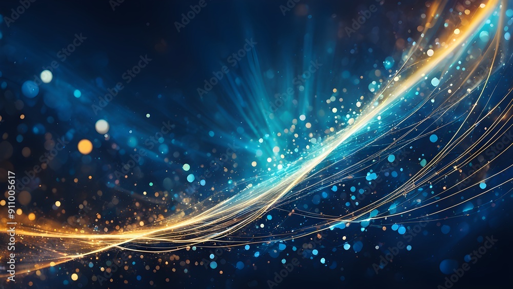 A blue and orange swirl of light and dark dots A blue and orange swirl of light and dark dots