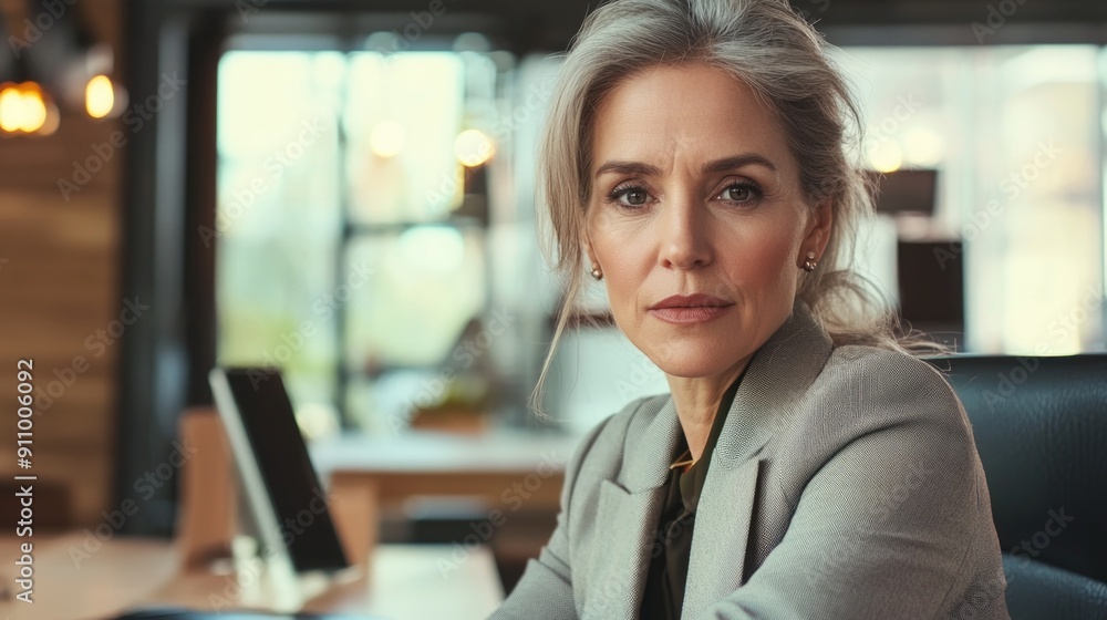 A woman sitting at a desk in front of a computer, focused on her work A woman sitting at a desk in front of a computer, focused on her work