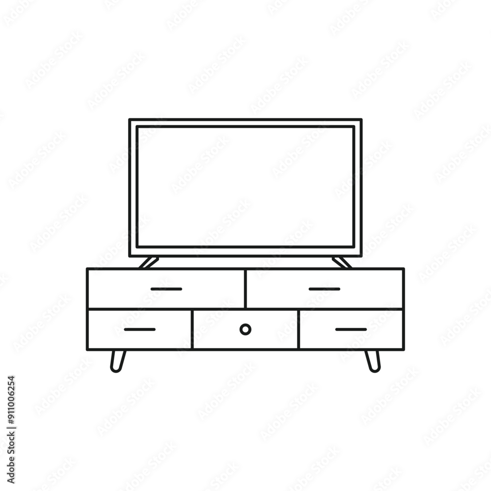 television stand icon. Element of furniture for mobile concept and web apps. Thin line icon for website design and development, app development. Premium icon on white background television stand icon. Element of furniture for mobile concept and web apps. Thin line icon for website design and development, app development. Premium icon on white background
