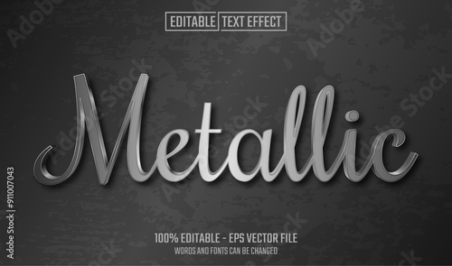 metallic editable text effect
