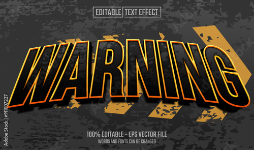 warning editable text effect