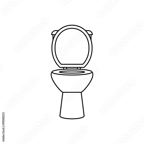 Toilet icon, isolated logo on white background, toilet bowl