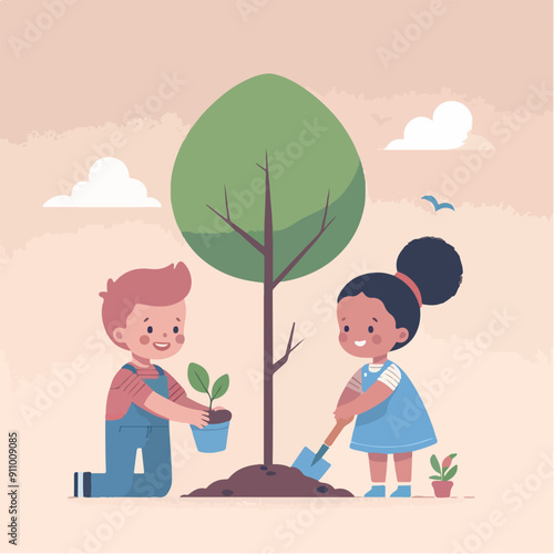 people cleaning nature by collecting garbage into trash bags. Family working together and picking plastic litter. Colored flat vector illustration isolated on white background