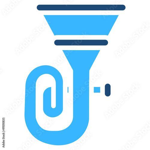 Tuba Solid Color Icon Design Vector