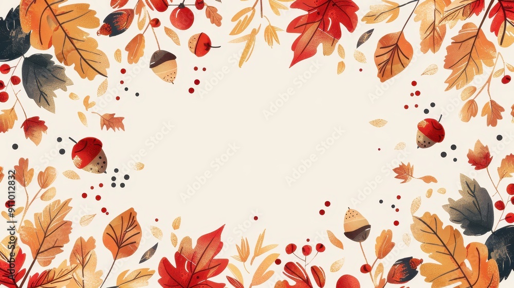 Autumn Leaves and Berries Frame Autumn Leaves and Berries Frame