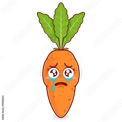 carrot scared face cartoon cute