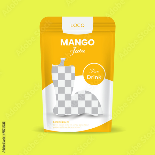 Mango juice package design template